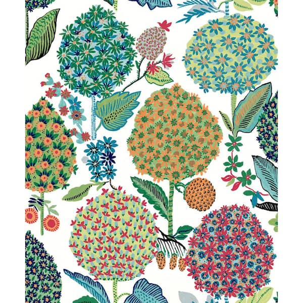 NextWall 30.75 sq. ft. Summer Spritz Blooming Bulbs Vinyl Peel and Stick Wallpaper Roll