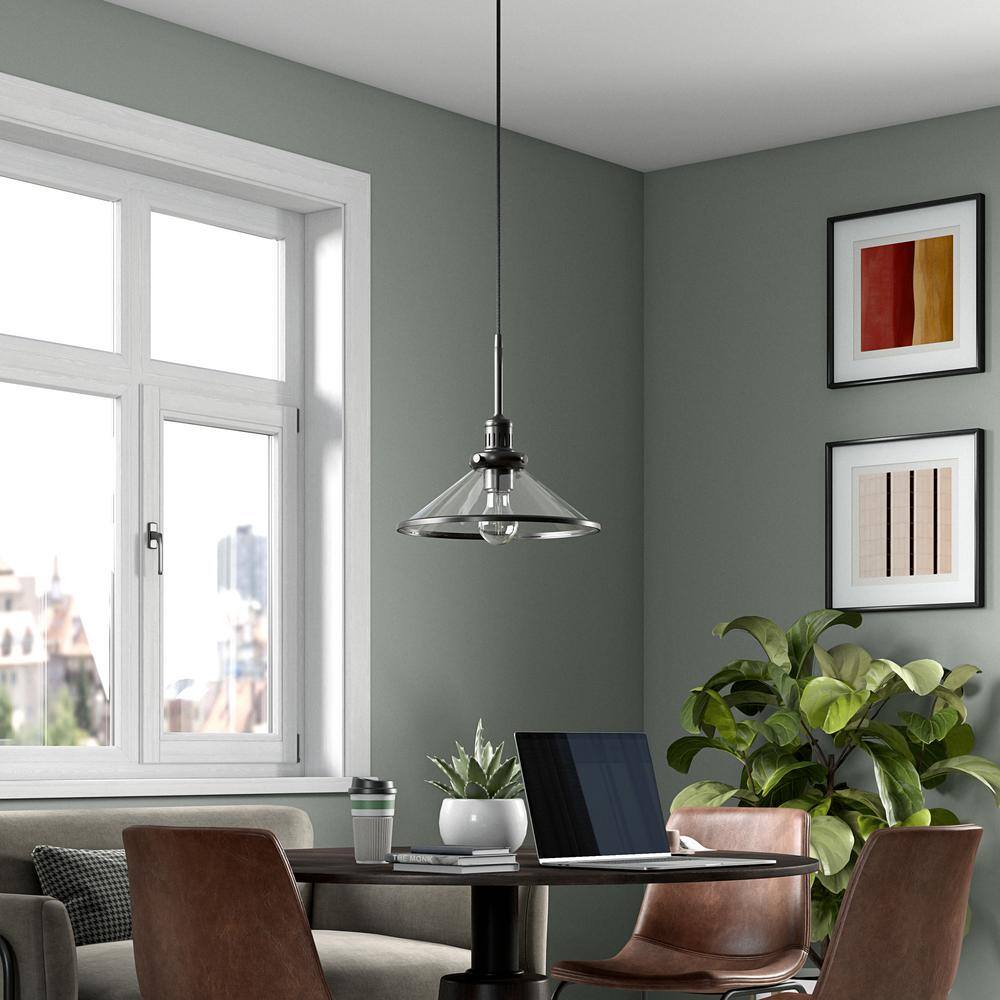 Milo Black Brushed Nickel Glass Dome Pendant Light