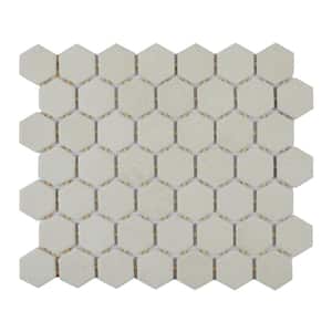 Moroccan Concrete Off White 11 in. x 10 in. Glazed Ceramic Hexagon Mosaic Tile (0.81 sq. ft./Each)