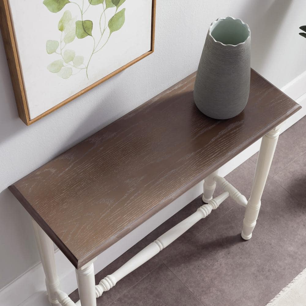 Toscana Ecru and Otter Two-Tone Console Table with Storage