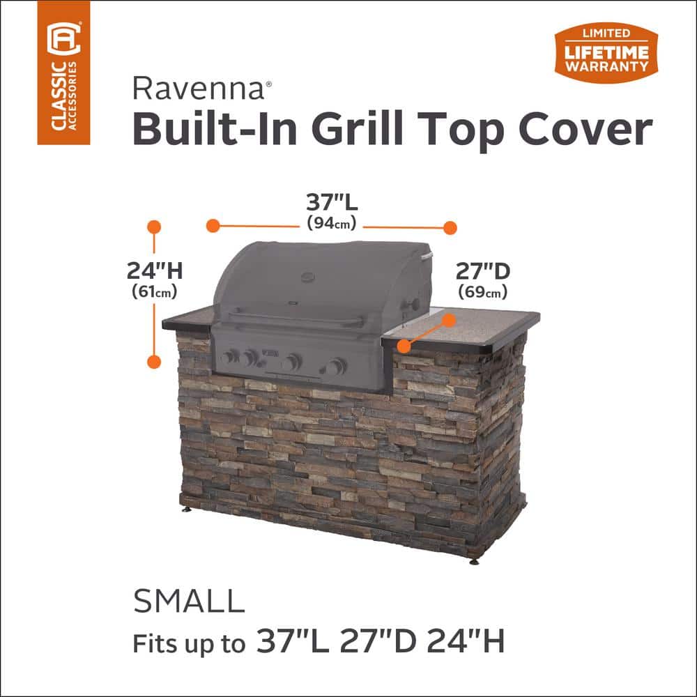 Ravenna Dark Taupe Water-Resistant BBQ Grill Cover, 37 Inch