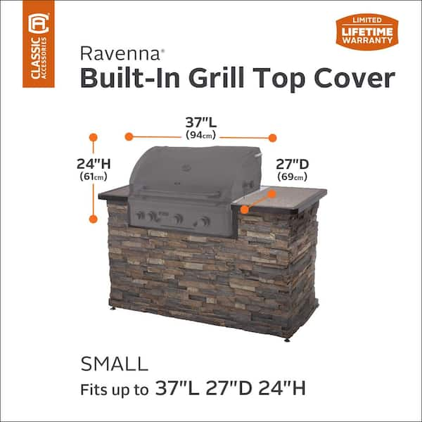 Ravenna 37 in. L x 27 in. D x 24 in. H Built In Grill Top Cover in Dark Taupe