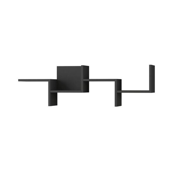 Tayse Rugs Watson Anthracite Mid-Century Modern Wall Shelf