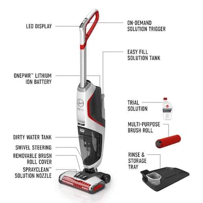 Hard Floor Cleaning Bundle ONEPWR FloorMate JET Cordless Hard Floor Cleaner and 32 oz. Renewal Multi-Surface Solution