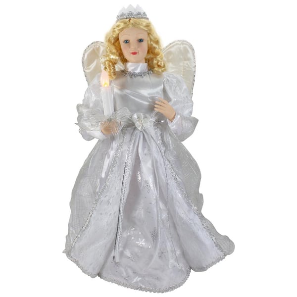 Northlight 18 Lighted White And Silver Angel In A Dress Christmas