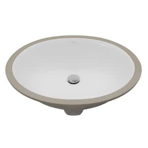 Valera 18-1/8 in. x 15 in. Oval Undermount Vitreous China Bathroom Sink in White