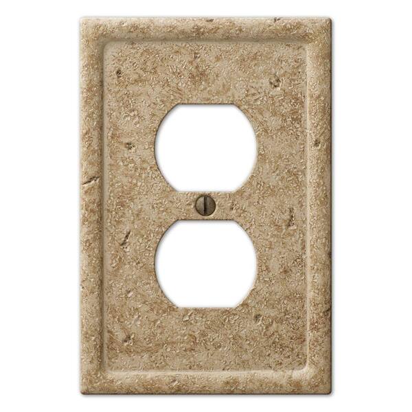 Creative Accents Stone 2 Duplex Wall Plate - Noce-DISCONTINUED