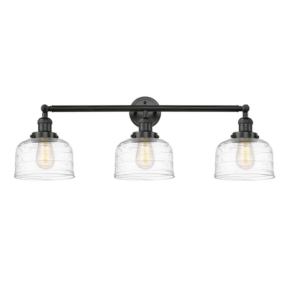 Bell 32 in. 3-Light Matte Black Vanity Light with Glass Shade price history on PriceWatchPro