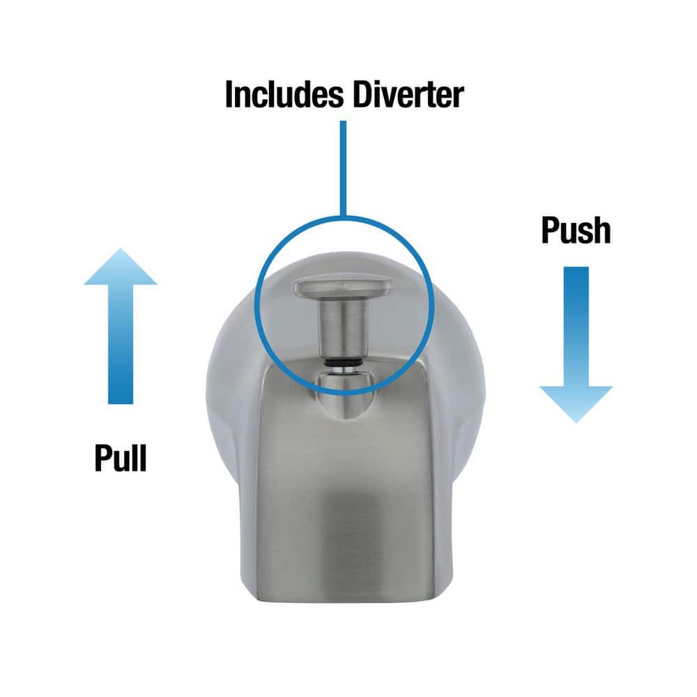 Brushed Nickel Universal Tub Spout with Diverter