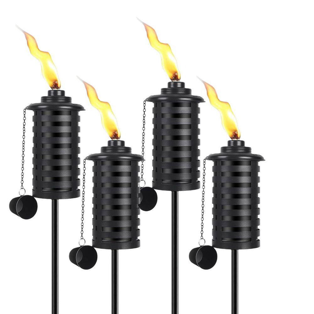 4-Pack Citronella Torches, 16 oz. Outdoor Garden Torch with 3-Prong Grounded Stake, 59 in. Metal Torch for Garden Décor price history on PriceWatchPro