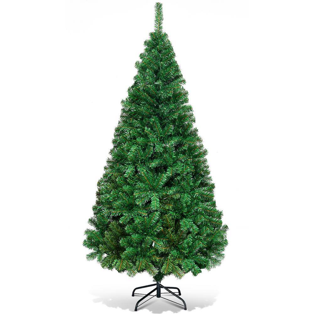 Costway 8 ft. Green Unlit Artificial Christmas Tree with 1138 Tips GHM0275 The Home Depot