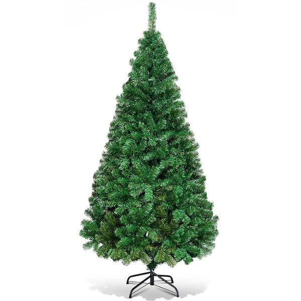 Costway 8 ft. Green Unlit Artificial Christmas Tree with 1138 Tips