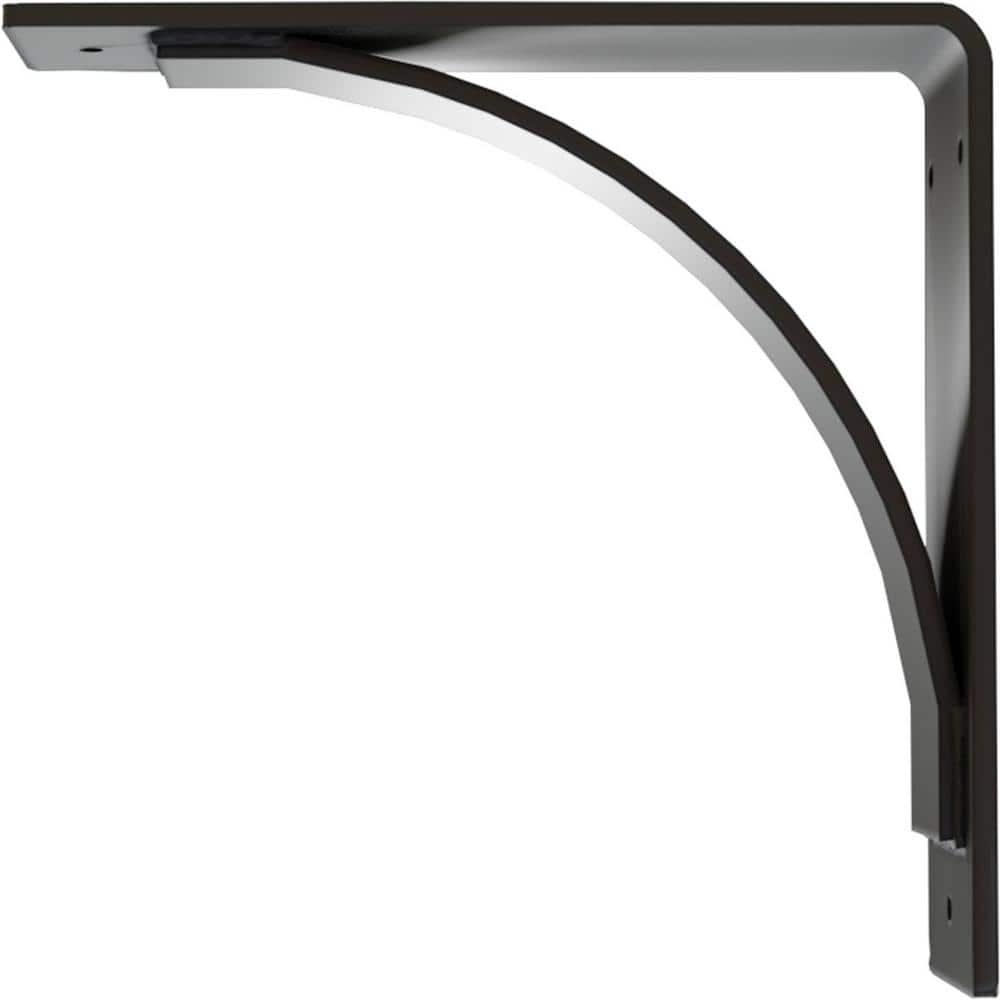 10" Black Powder Coated Steel Shelf Bracket