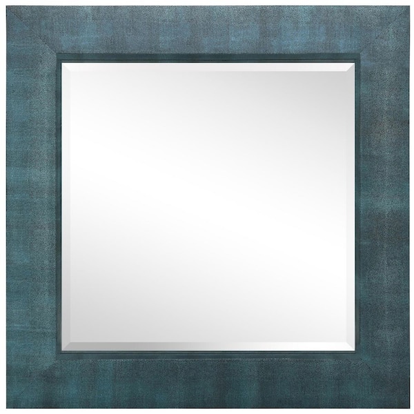 Large Square Black Hooks Modern Mirror (48 in. H x 48 in. W)