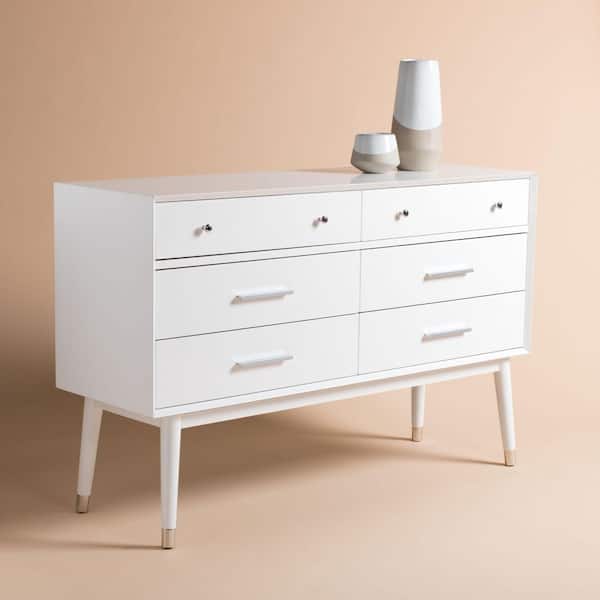 retro white dresser Vintage  Queen Bee Creations Home 152 lbs Number of Boxes SAFAVIEH Madden White/Silver 6 Drawer