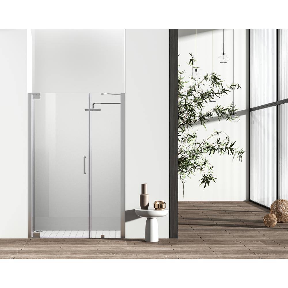 Simply Living 48 in. W x 72 in. H Semi-Frameless Hinged Shower Door in Poli