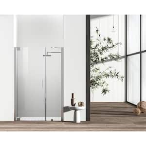Simply Living 48 in. W x 72 in. H Semi-Frameless Hinged Shower Door in Polished Chrome with Clear Glass