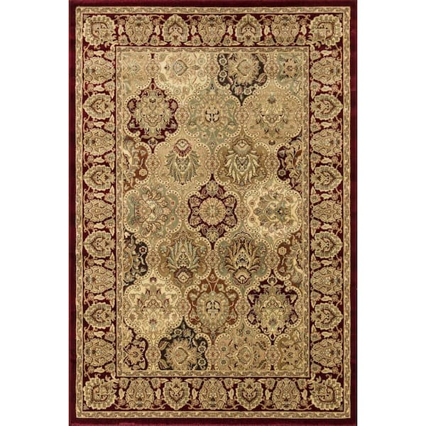Rugs America New Vision Panel Cherry Red 2 ft. X 7 ft. Area Rug