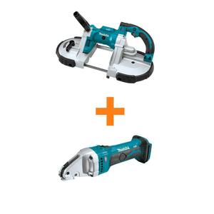 18V LXT Lithium-Ion Cordless Portable Band Saw (Tool Only) with bonus 18V LXT 16 Gauge Compact Straight Shear