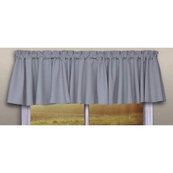 RICARDO Glasgow 84 in. W x 15 in. L Woven Flounce Valance in Cornflower Blue