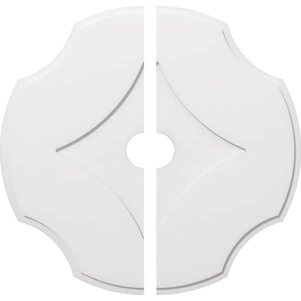 Ekena Millwork 1 in. P X 14 in. C X 40 in. OD X 5 in. ID Percival Architectural Grade PVC Contemporary Ceiling Medallion, Two Piece