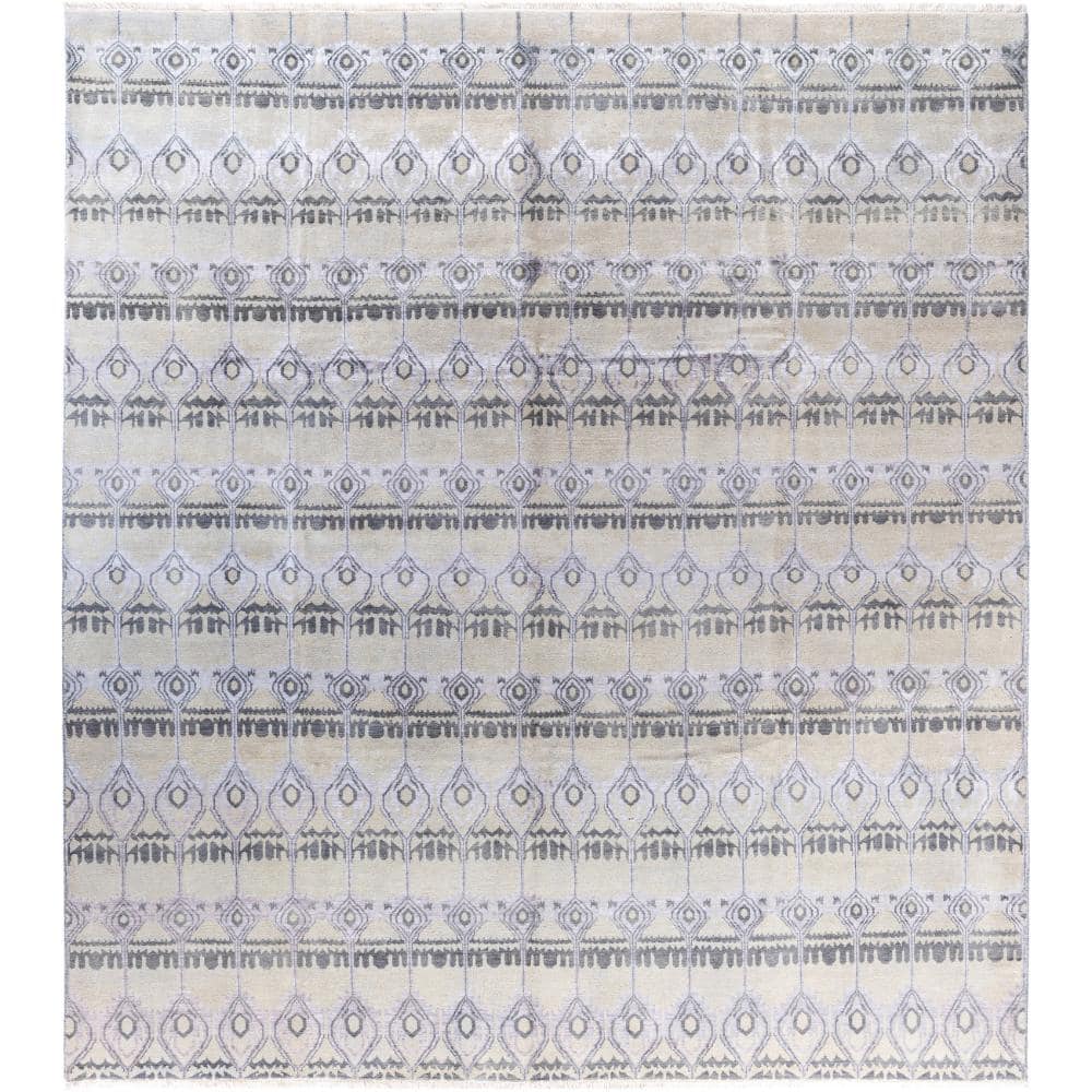 Ikat Beige 9 X 12 Hand-Knotted Wool Silk Indoor Area Rug price history on PriceWatchPro