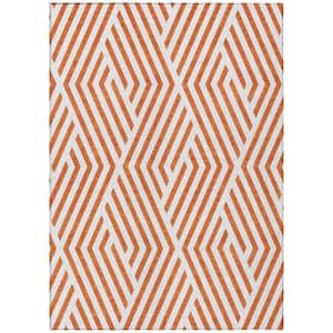 Chantille ACN550 Paprika 10 ft. x 14 ft. Machine Washable Indoor/Outdoor Geometric Area Rug