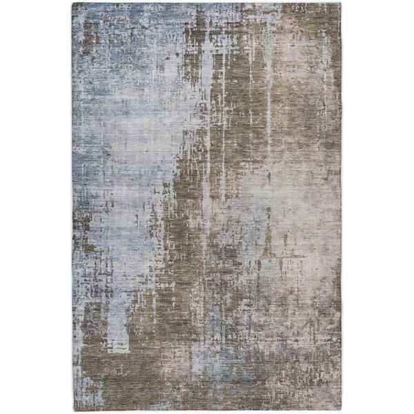 Dream Shag Premium Machine Washable Abstract ADS795 Brown 10 ft. x 14 ft. Area Rug