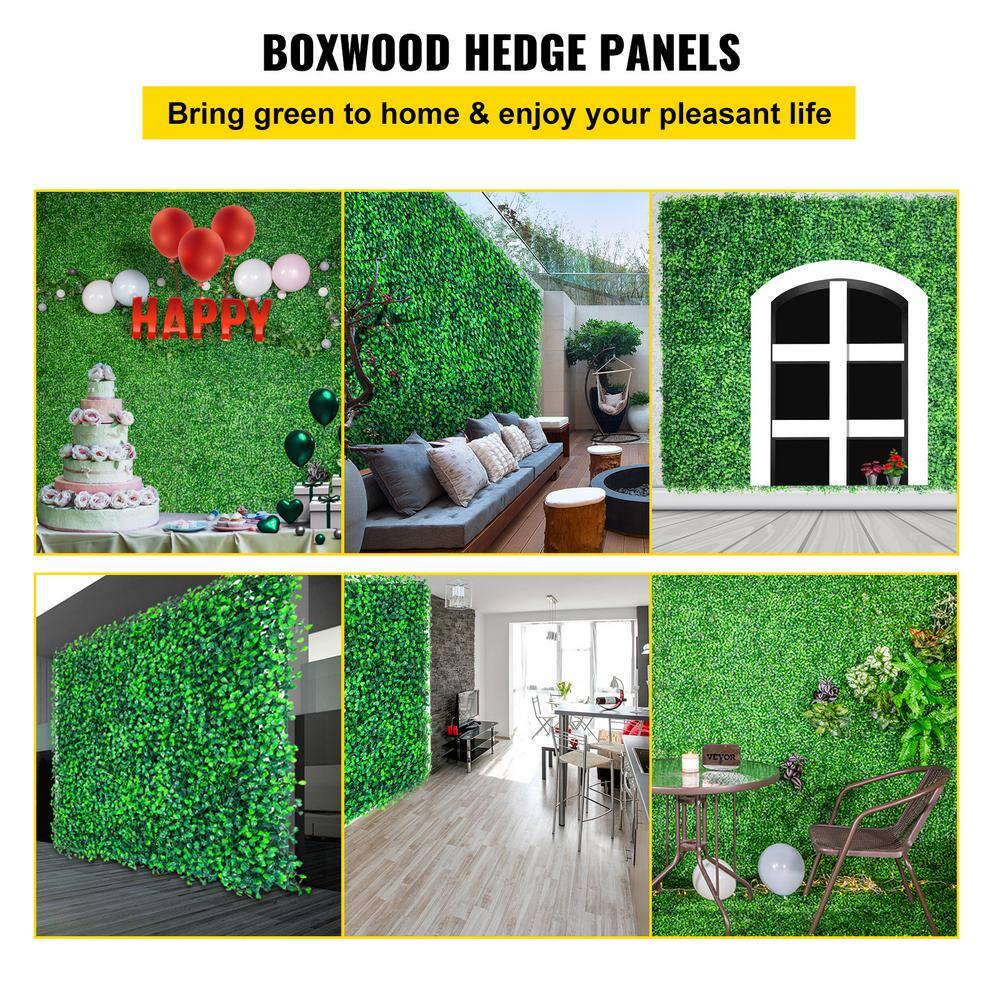 Green Artificial Boxwood Hedge Panels with Lights, 21"