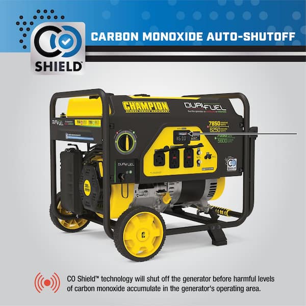 Power Equipment 6250-Watt and Powered Dual-Fuel Portable Generator with CO Shield - The Home Depot