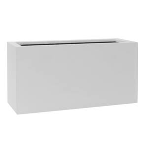 PotteryPots Jort Medium 20 in. Tall Mat White Fiberstone Indoor Outdoor ...