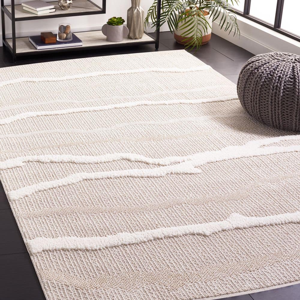 Trends 3 ft. x 3 ft. Square Beige/Ivory Cracked High-Low Area Rug price history on PriceWatchPro