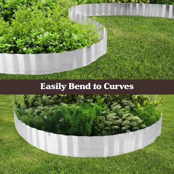 Pure Garden 16 ft. Galvanized Steel Lawn Edging