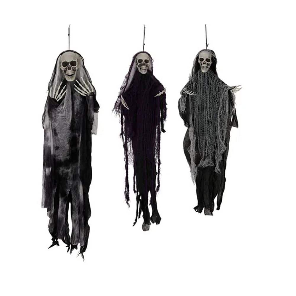 "3Pack Hanging Halloween Skeleton Ghosts Decorations 45 "", Grim Reapers for Halloween Outdoor Decoration" price history on PriceWatchPro