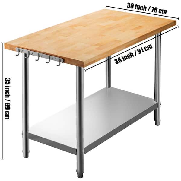 30 X 12 Open Base Stainless Steel Work Table | Residential & Commercial |  Food Prep | Heavy Duty Utility Work Station | NSF