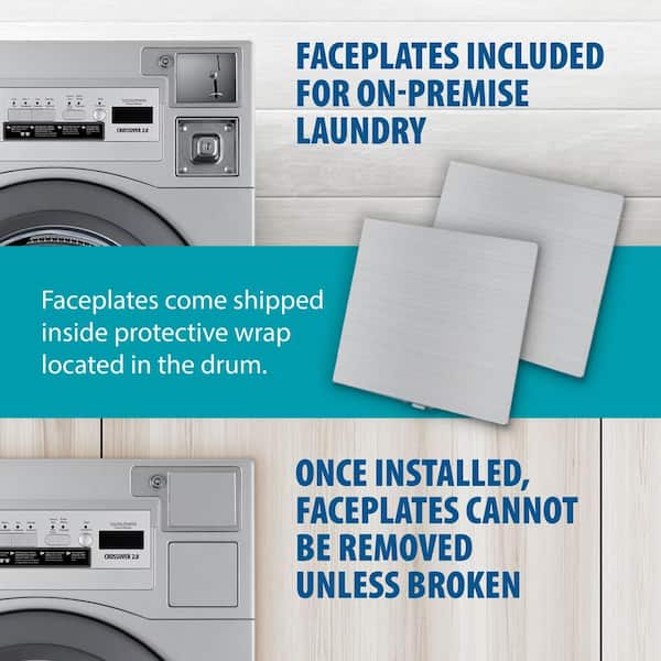 Commercial Laundry 27 in. 3.5 cu. ft. Grey Front Load Washing Machine, Coin Operated and free Use