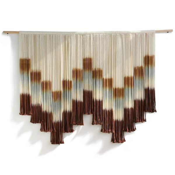 Unbranded 59 in. W x 35 in. L Wall Hanging Dip Dye Tapestry Fiber Wall Art, Boho Bedroom Decor Wall Tapestry-Multi