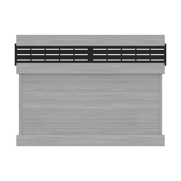 Horizontal Boardwalk 6 ft. H x 8 ft. W Coastal Cedar Framed Flat Top Semi-Privacy Vinyl Fence Panel (Unassembled)