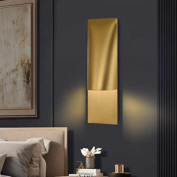 5.9 in. 1-Light Dimmable LED Wall Sconce, Brass Bedroom Wall Lamp, for Foyer, Living Room, Corridor, Dining Room