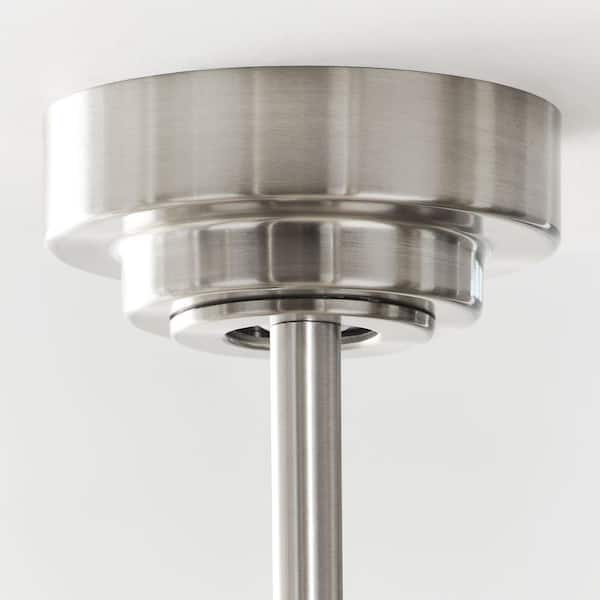 Generation Lighting - Jovie 52 in. Modern Indoor/Outdoor Brushed Steel Ceiling Fan with Silver/American Walnut Reversible Blades, Light Kit