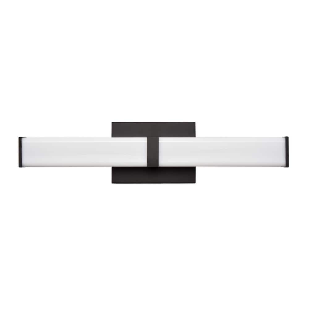 Tron 18 in. 1-Light Matte Black LED Vanity Light with Acrylic Shade price history on PriceWatchPro