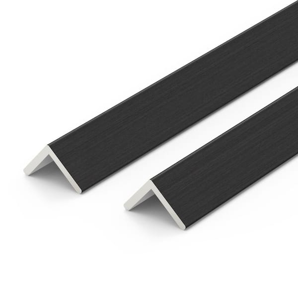 sunwings Matte Charcoal 102 in. x 1 in. Vinyl L-Shaped Corner Backsplash Accessory (2-Pack)