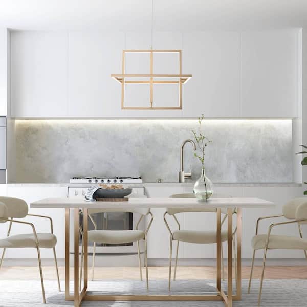 Zevni Swane 46-Watt 3-Light Integrated LED Brushed Gold