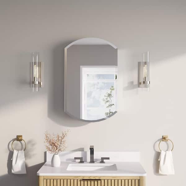20 in. W x 32 in. H Arched Medicine Cabinet with Mirror, Single Soft Close Door, Left/Right Open