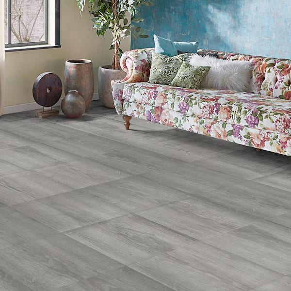Taupe 2 mm. T x 12 in. L x 2 in. W Water Resistant Wood Look Peel and Stick Vinyl Floor Tiles (30 sq.ft./Box)