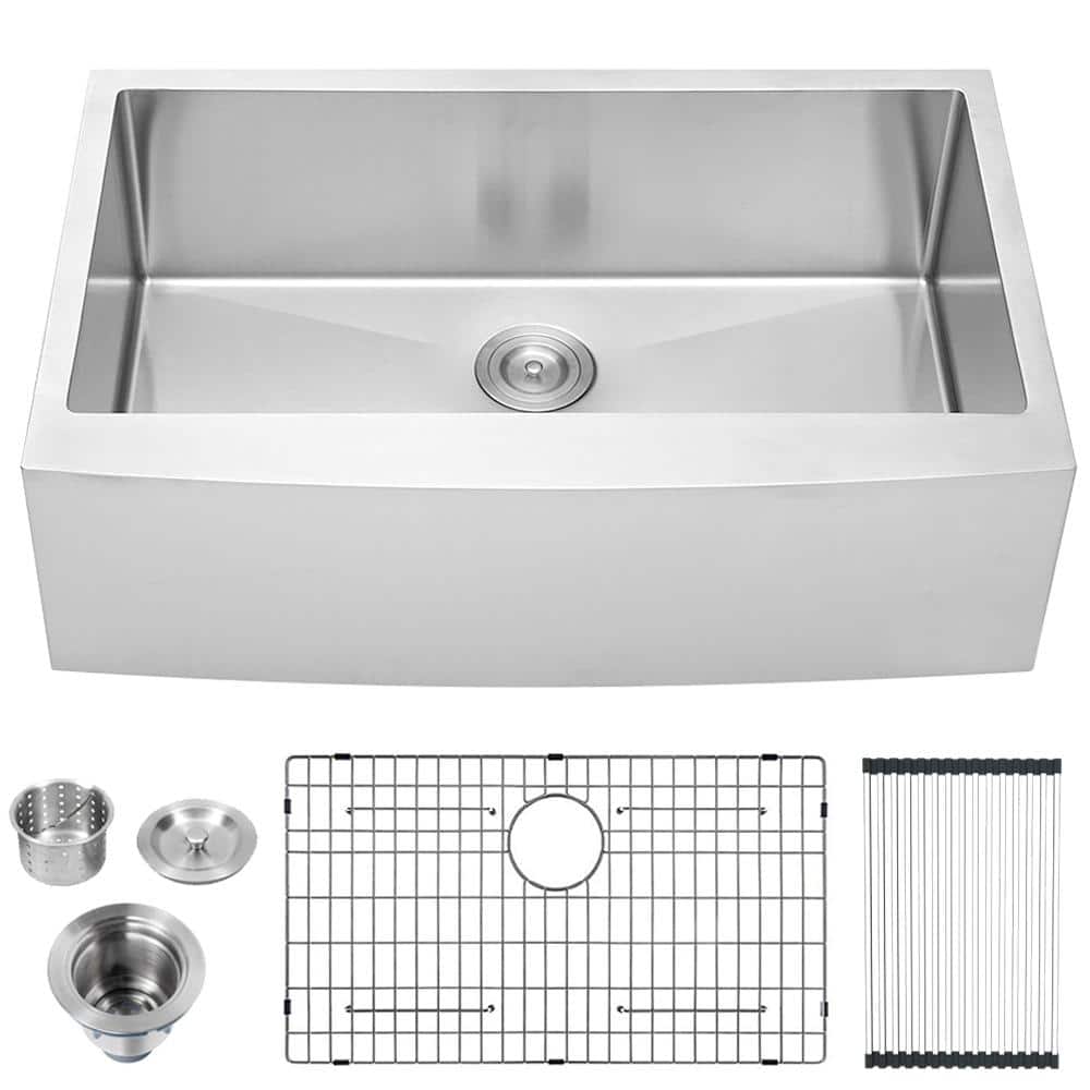 33 in. Stainless Steel Single Bowl Farmhouse Kitchen Sink