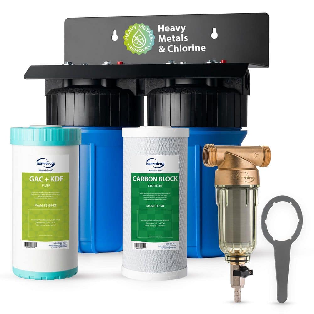 WGB21B-KS Whole House Water Filter System w/ WSP100 Spin Down Sediment Filter, Reduces Heavy Metals, Chlorine, Sediment