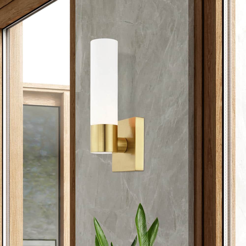 Aero Chrome Sleek Contemporary Wall Sconce with Etched Opal Glass
