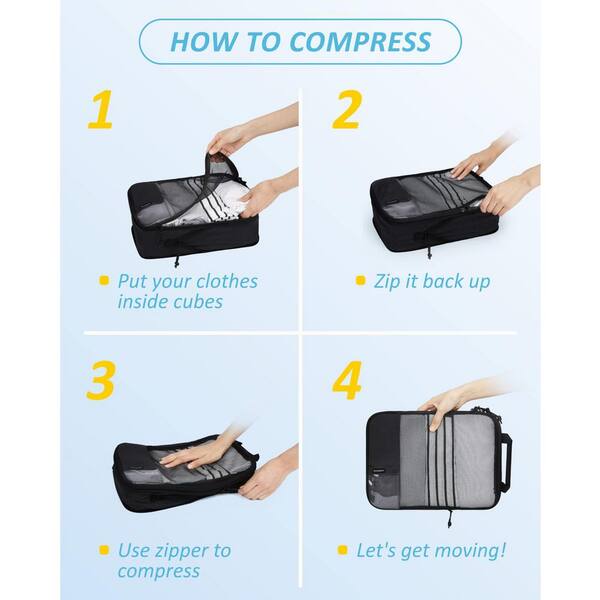 Koffer Organizer ECOHUB 5 Teilige Kompression Set Für Rucksack Packwürfel Kompression