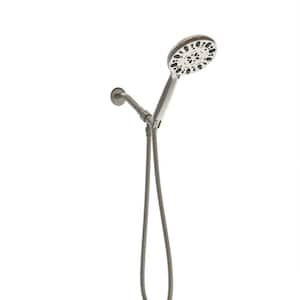 Accent 7-Spray Patterns 4.7 in. Single Wall Mount Handheld Shower Head Set Adjustable Shower Faucet in Brushed Nickel
